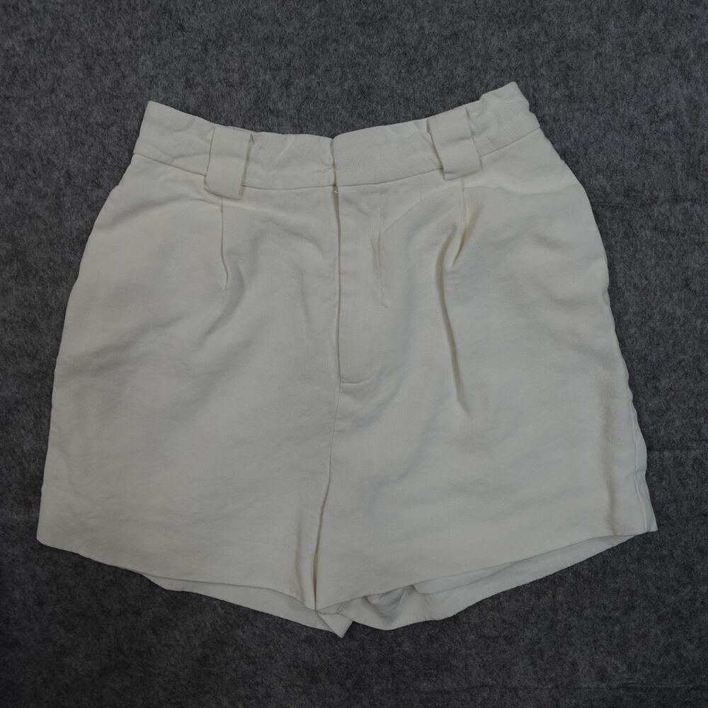 Sir Shorts‎ Womens 1 US 4 Linen Pleat Front Tailored High Waist 3" White Beachy
